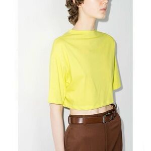 New with tags! Frankie Shop Karina neon yellow crop tee